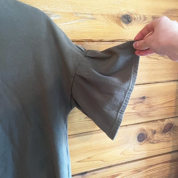 BeachLunchLounge Green cotton bell sleeve tshirt dress Size Small - Picture 5 of 9